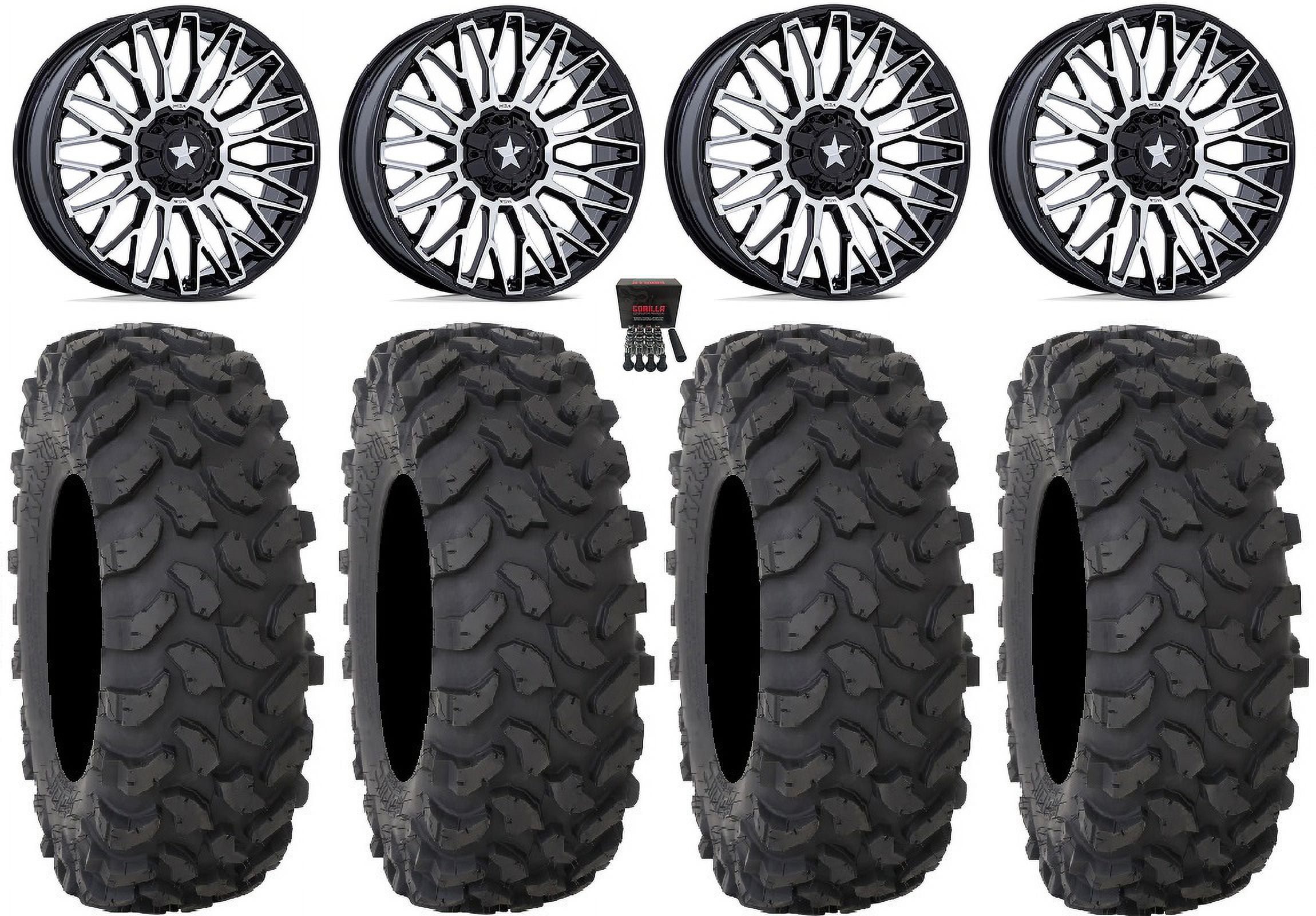 MSA Clubber 14" Wheels Machined 27" XTR370 Tires CanAm Commander