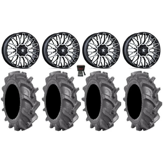 MSA Clubber 14" Wheels Machined 28" BKT AT 171 Tires Polaris RZR XP 1000 / PRO XP / Ranger XP 900/1000