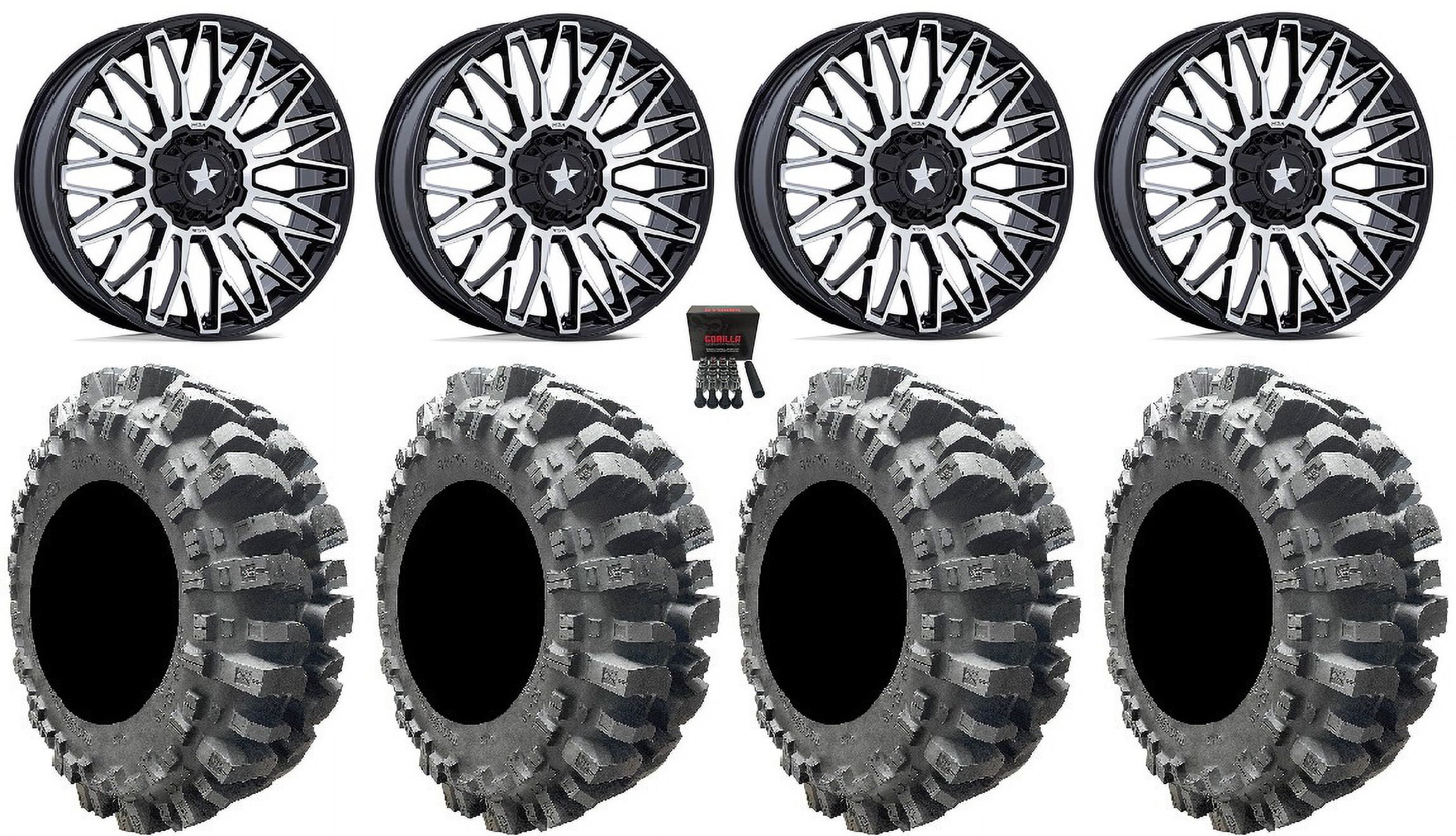MSA Clubber 14" Wheels Machined 28" Bogger Tires Can-Am Commander ...