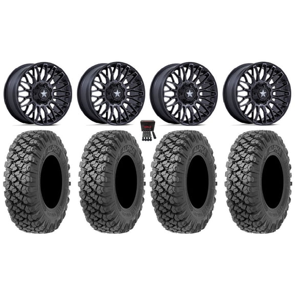 MSA Clubber 15" Wheels Black DDT 35" Alpha Tires Polaris RZR XP 1000 / PRO XP / Ranger XP 900/1000