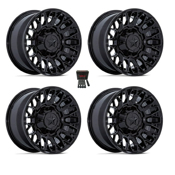 MSA Clubber 15" Wheels Gloss Black Kawasaki Mule Pro FXT