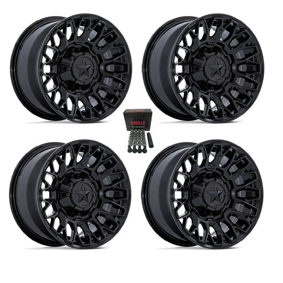 MSA Clubber 15" Wheels Gloss Black Polaris RZR Turbo R & Pro R Ranger 1500 Xpedition