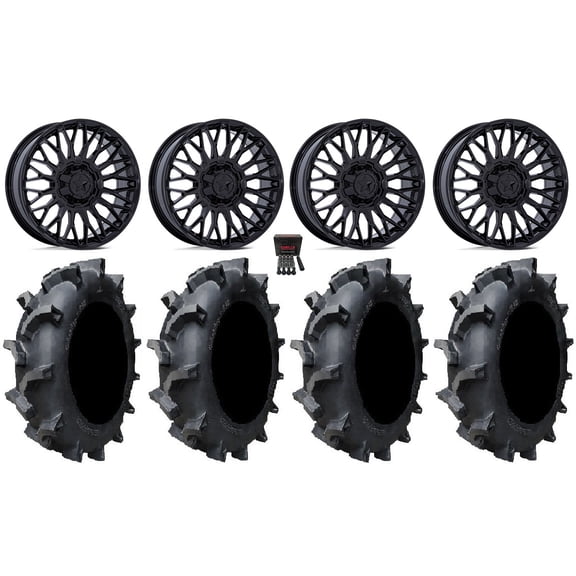MSA Clubber 20" Wheels Black 35" Interforce 628 Tires Can-Am Maverick X3 / Honda Pioneer 1000 / Talon