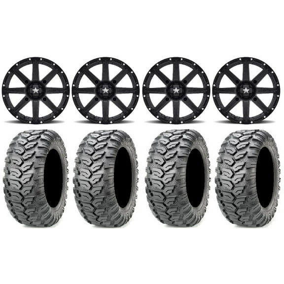 MSA Clutch 12" Wheels Black 26" Ceros Tires Polaris Ranger XP 900/1000