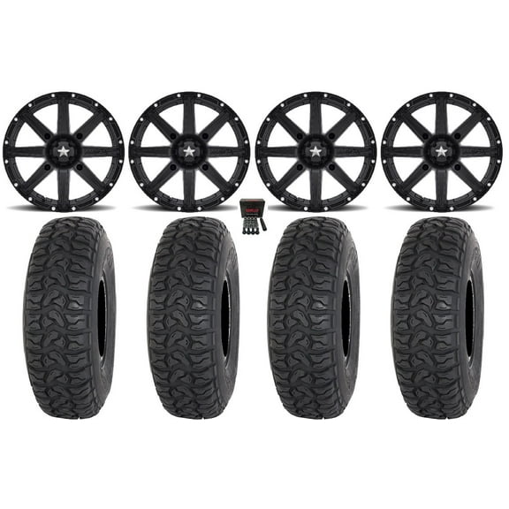 MSA Clutch 15" Wheels Black 33" Chicane LT Tires Polaris RZR XP 1000 / PRO XP / Ranger XP 900/1000