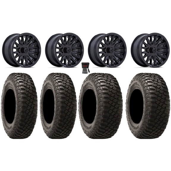 MSA Creed 14" Wheels Black 27" BFG KM3 Tires Honda Pioneer