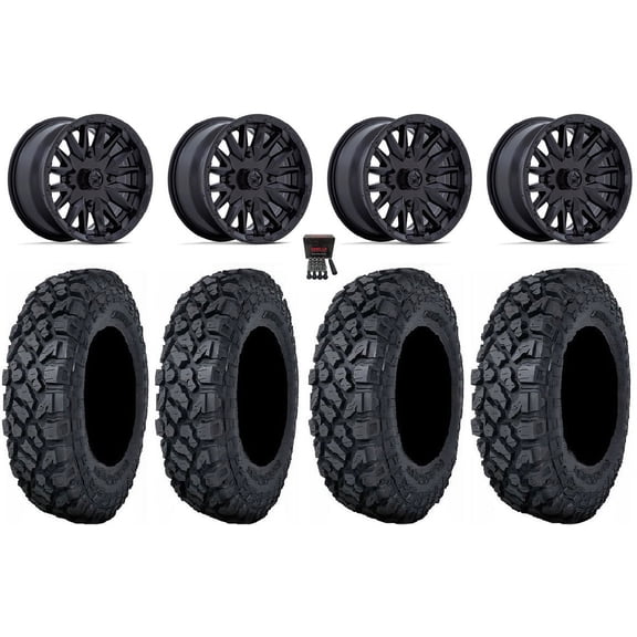 MSA Creed 14" Wheels Black 27" Klever X/T Tires Polaris RZR XP 1000 / PRO XP / Ranger XP 900/1000