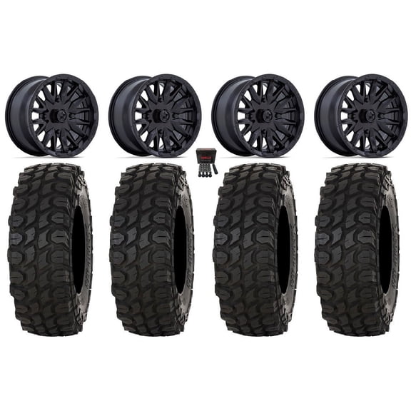 MSA Creed 14" Wheels Black 28" XComp ATR Tires Honda Foreman Rancher SRA
