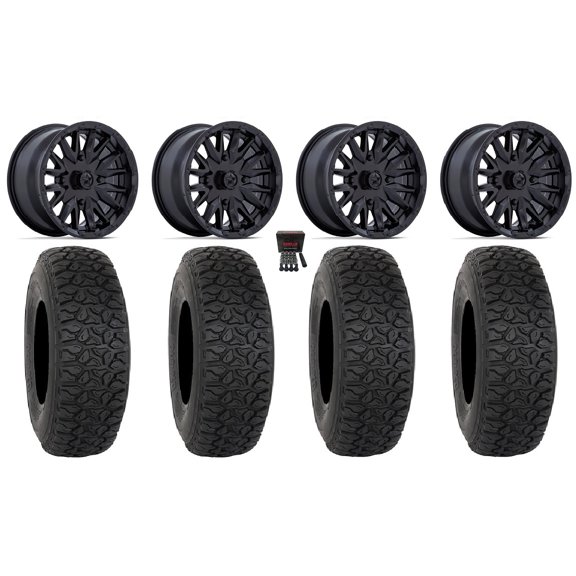 MSA Creed 14" Wheels Black 30" DX440 Tires Kawasaki Teryx Mule