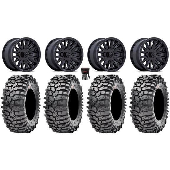 MSA Creed 14" Wheels Black 30" Roxxzilla 396 Tires Polaris RZR XP 1000 / PRO XP / Ranger XP 900/1000