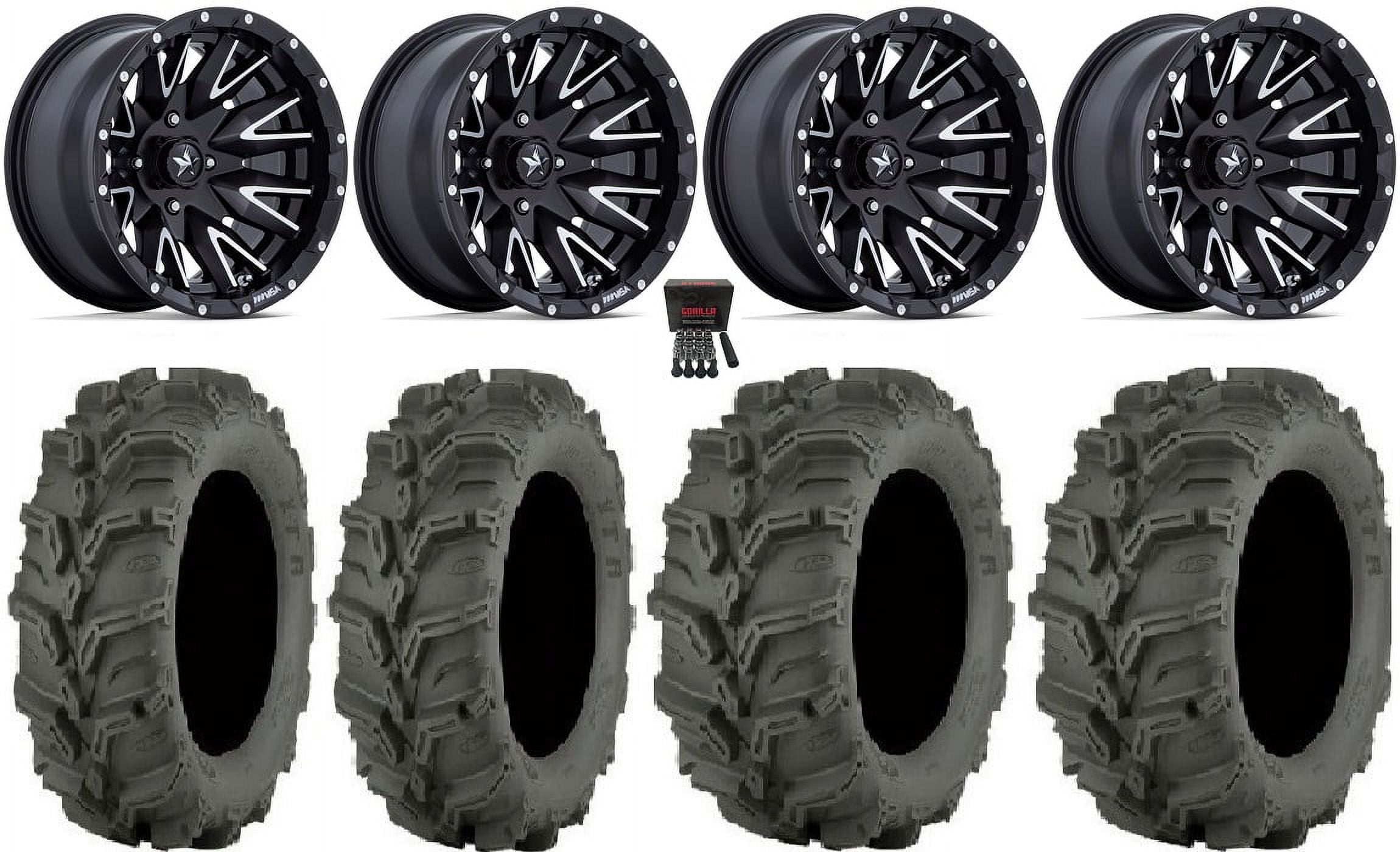 MSA Creed 14" Wheels Machined 27" Mud Lite XTR Tires Yamaha Viking