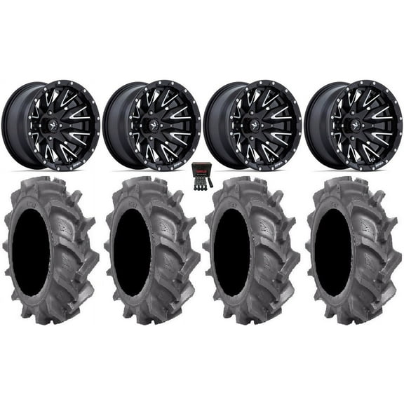 MSA Creed 14" Wheels Machined 28" BKT AT 171 Tires Sportsman RZR Ranger