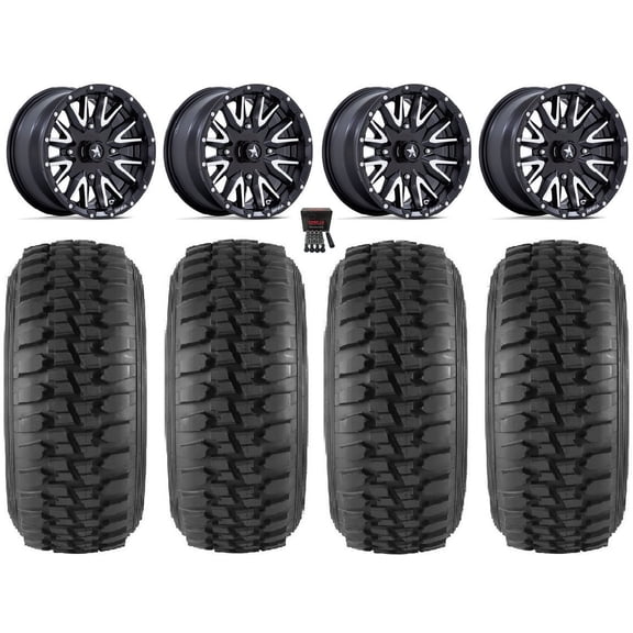 MSA Creed 15" Wheels Machined 30" Desert Series Tires Kawasaki Mule Pro FXT