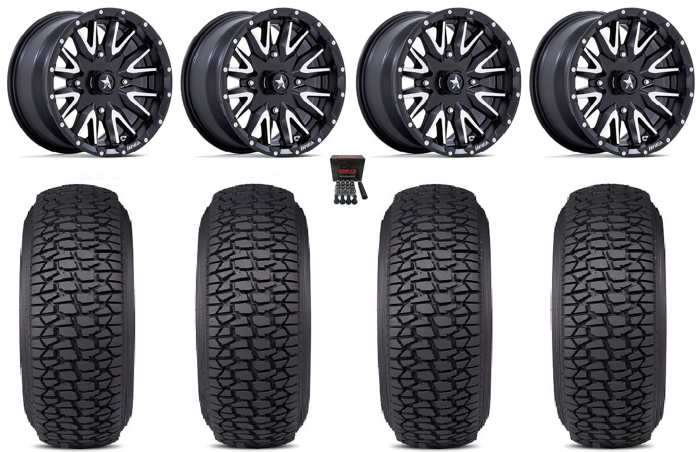 MSA Creed 15" Wheels Machined 30" Regulator 2 Tires CanAm Maverick X3