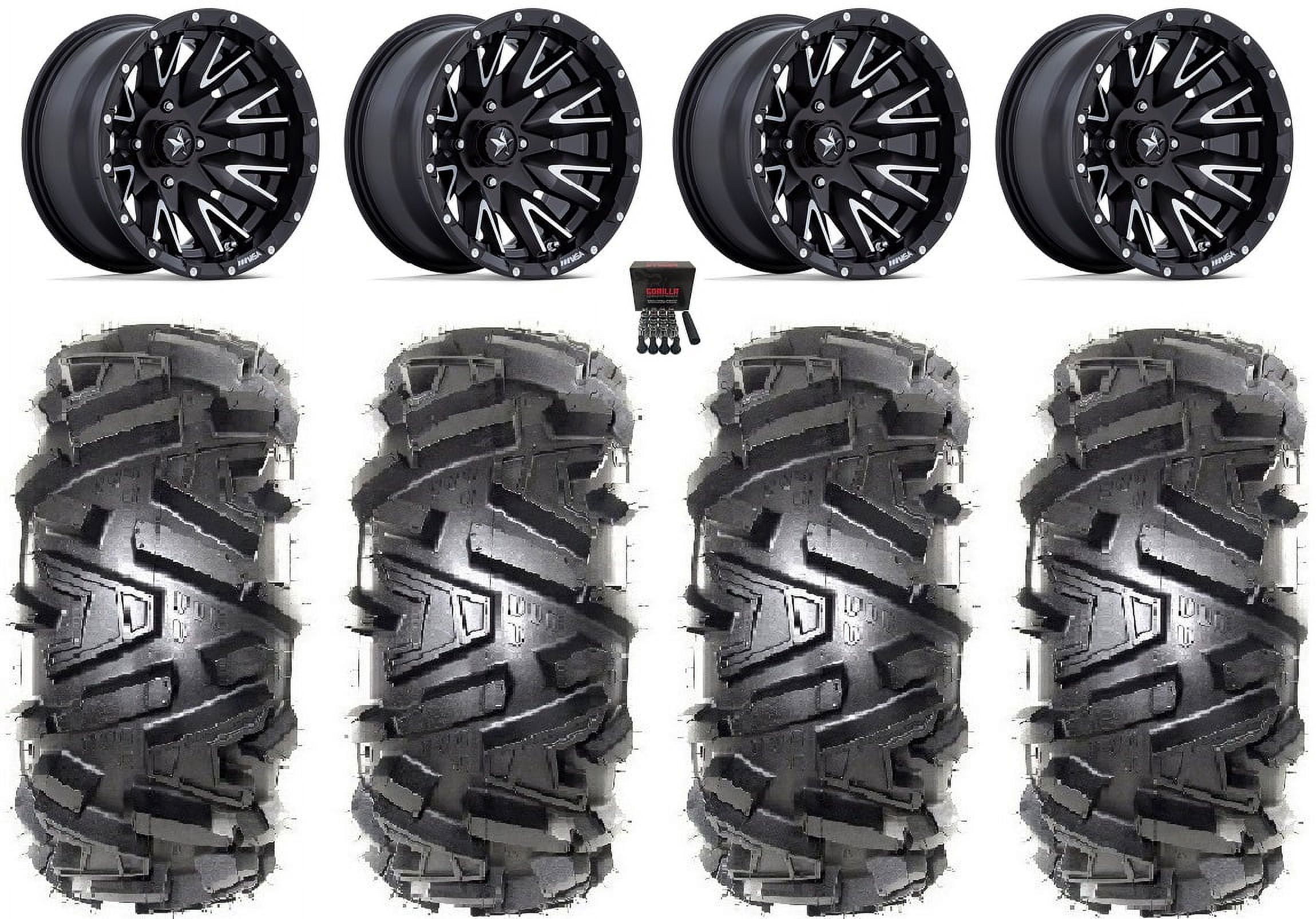 MSA Creed 16" Wheels Machined 30" Moto MTC Tires Polaris RZR XP 1000 / PRO XP / Ranger XP 900/1000