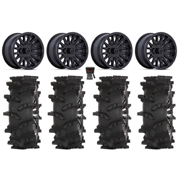 MSA Creed 24" Wheels Black 37" Outlaw Max Tires Sportsman RZR Ranger
