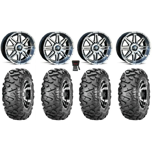 MSA Dark Tint Vibe 14" UTV Wheels 28" BigHorn Tires Polaris RZR XP 1000 / PRO XP / Ranger XP 900/1000