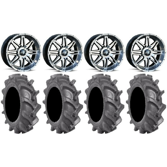 MSA Dark Tint Vibe 14" UTV Wheels 30" BKT AT 171 Tires Polaris RZR XP 1000 / PRO XP / Ranger XP 900/1000