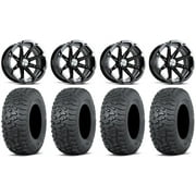 MSA Diesel 14" Wheels Black 32" Terra Hook Tires Can-Am Maverick X3 / Honda Pioneer 1000 / Talon