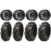 MSA Fang 14" Wheels Black 27" Mega Mayhem Tires Kawasaki Mule Pro FXT
