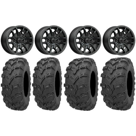 MSA Fang 14" Wheels Black 28" Bear Claw EVO Tires Sportsman RZR Ranger