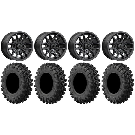MSA Fang 14" Wheels Black 28" MotoRavage XL Tires Sportsman RZR Ranger