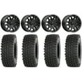 thumbnail image 1 of MSA Fang 14" Wheels Black 30" BDC Tires Can-Am Maverick X3 / Honda Pioneer 1000 / Talon, 1 of 4