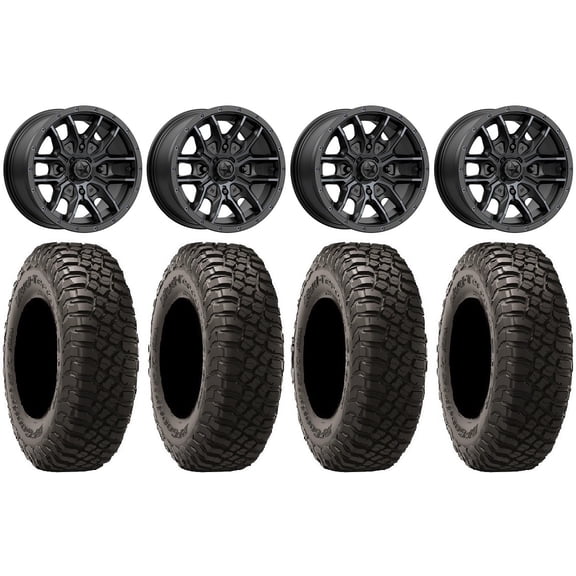 MSA Fang 15" Wheels Black 30" BFG KM3 Tires Can-Am Maverick X3 / Honda Pioneer 1000 / Talon
