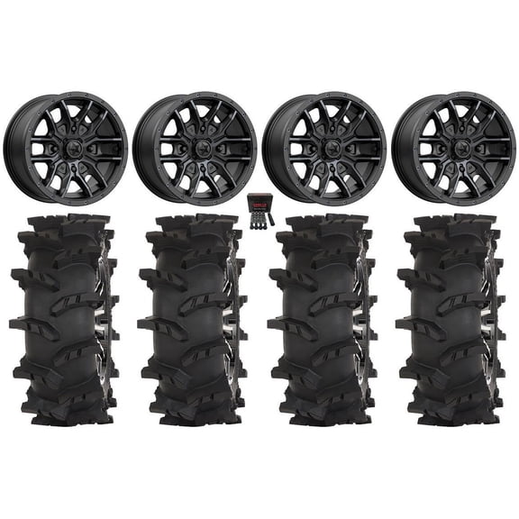 MSA Fang 15" Wheels Black 33" Outlaw Max Tires Sportsman RZR Ranger