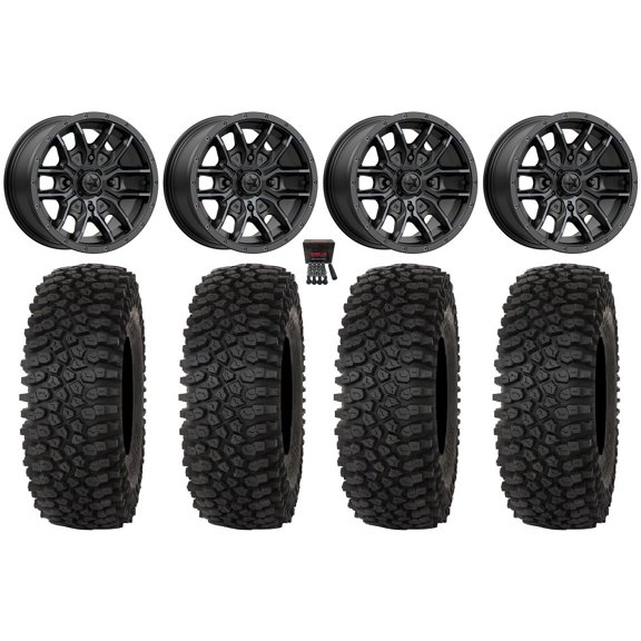 MSA Fang 15" Wheels Black 33" Roctane STX Tires Sportsman RZR Ranger