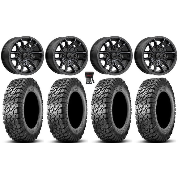 MSA Fang 15" Wheels Black 34" Predator Tires Polaris RZR XP 1000 / PRO XP / Ranger XP 900/1000