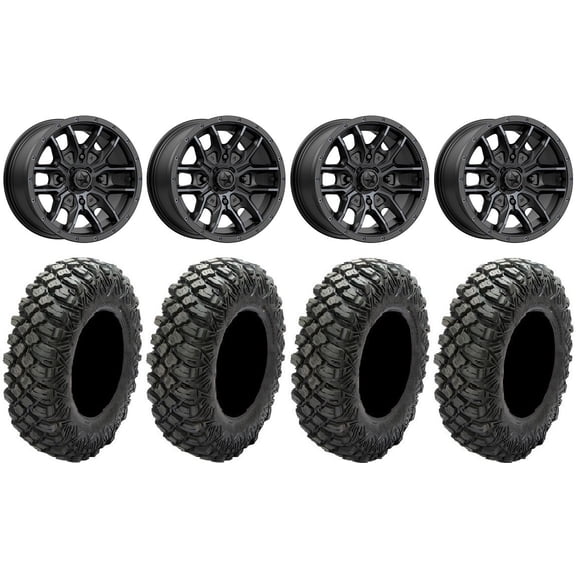MSA Fang 15" Wheels Black 35" Crawler XG Tires Polaris RZR XP 1000 / PRO XP / Ranger XP 900/1000