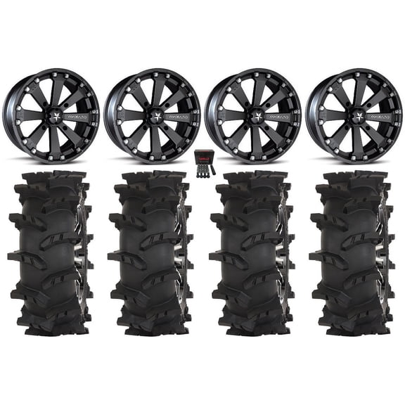 MSA Kore 14" Wheels Black 28" Outlaw Max Tires Sportsman RZR Ranger