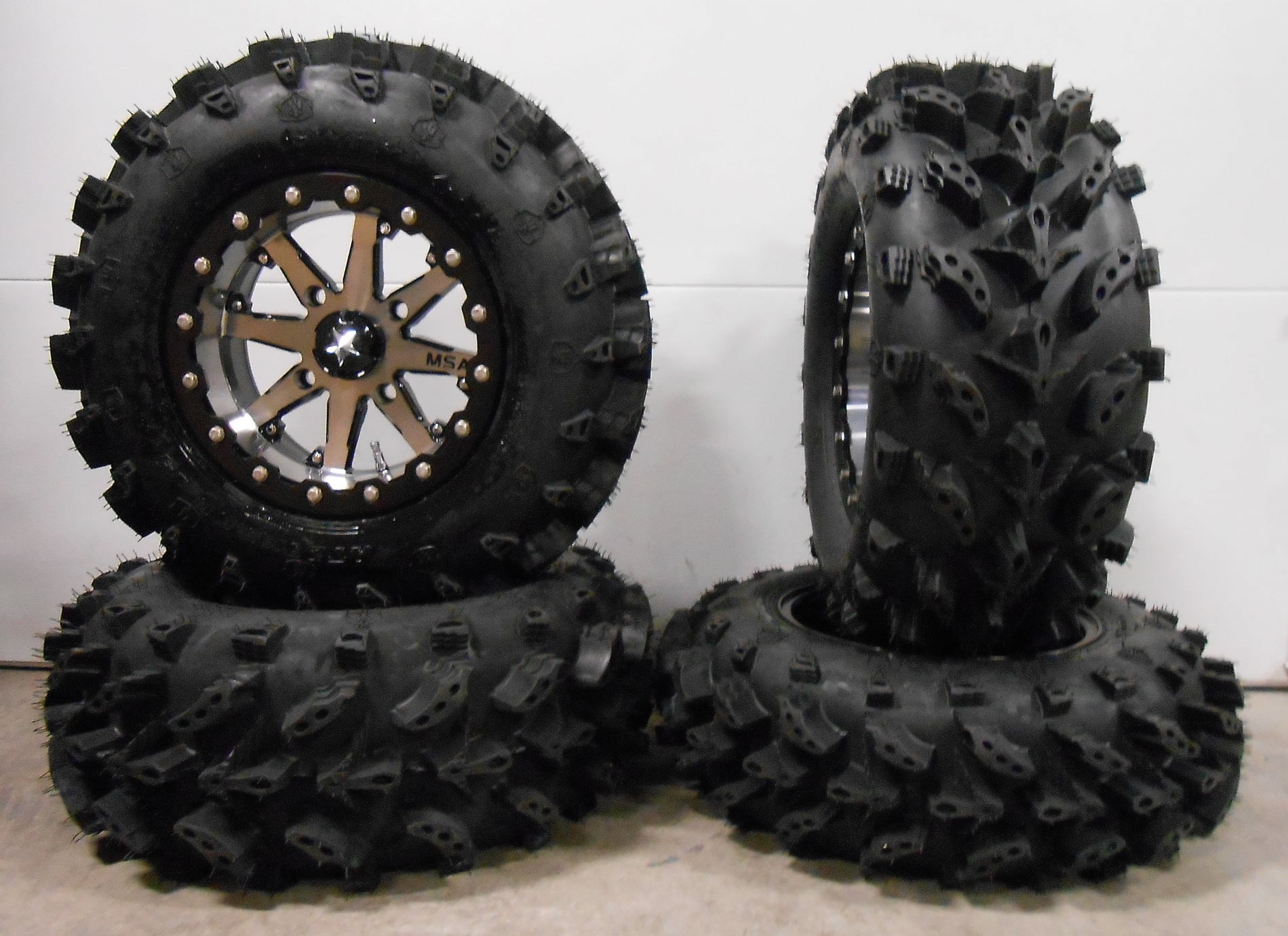MSA Lok 14" ATV Wheels 28" Swamp Lite Tires Honda Rincon Yamaha Rhino