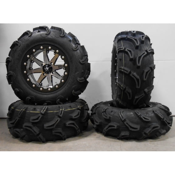 MSA Lok 14" ATV Wheels 28" Zilla Tires Can-Am Commander Maverick Renegade Outlander Defender