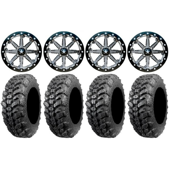 MSA Lok 14" ATV Wheels 30" Sniper 920 Tires Can-Am Commander Maverick Renegade Outlander Defender