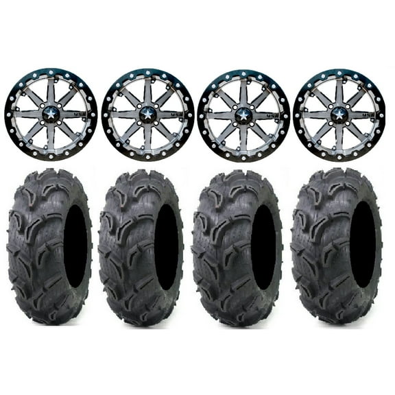 MSA Lok 14" UTV Wheels 27" Zilla Tires Kawasaki Mule Pro FXT