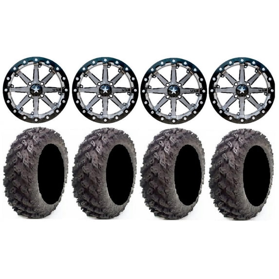 MSA Lok 14" UTV Wheels 28" Reptile Tires Can-Am Maverick X3 / Honda Pioneer 1000 / Talon