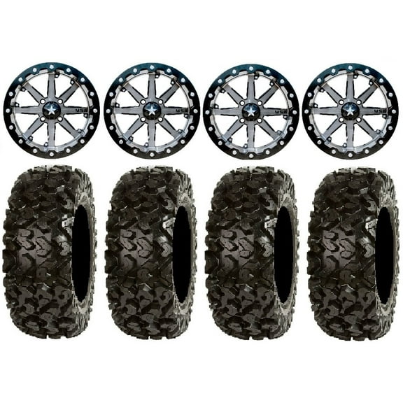 MSA Lok 14" UTV Wheels 28" Rip Saw Tires Kawasaki Teryx Mule