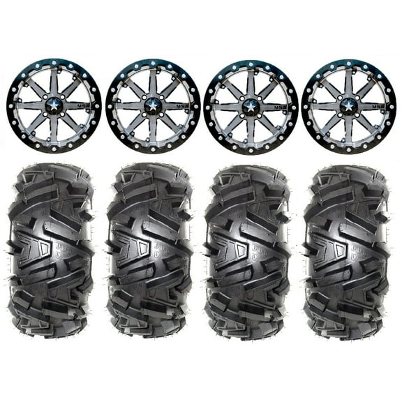 MSA Lok 14" UTV Wheels 30" Moto MTC Tires Kawasaki Mule Pro FXT