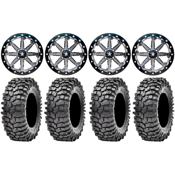 MSA Lok 14" UTV Wheels 35" Roxxzilla Tires Kawasaki Teryx Mule