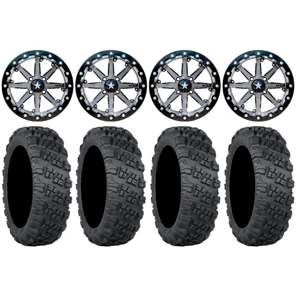 MSA Lok 14" Wheels 28" Versa Cross V3 Tires Kawasaki Teryx Mule