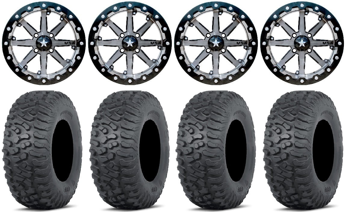 MSA Lok 14" Wheels Gunmetal 30" Terra Hook Tires Yamaha Viking