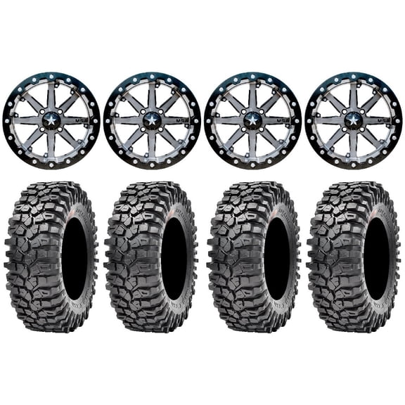 MSA Lok 15" UTV Wheels 32" Roxxzilla 396 Tires Can-Am Maverick X3 / Honda Pioneer 1000 / Talon