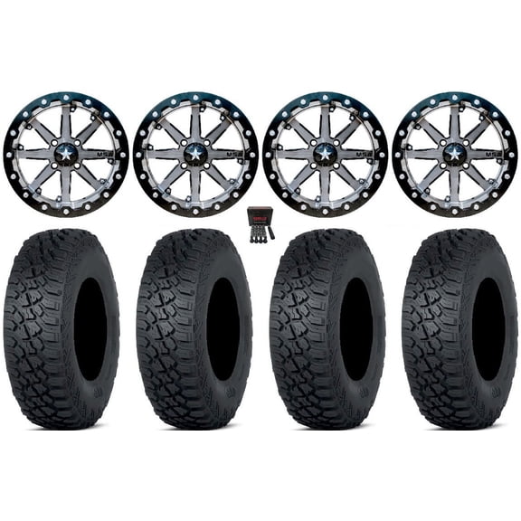 MSA Lok 15" UTV Wheels 35" Tenacity XNR Tires Kawasaki Teryx Mule