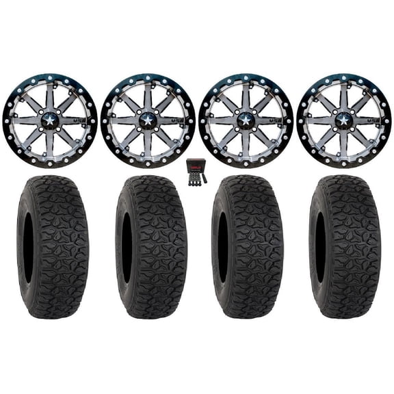 MSA Lok 15" Wheels Gunmetal 35" DX440 Tires Kawasaki Teryx Mule
