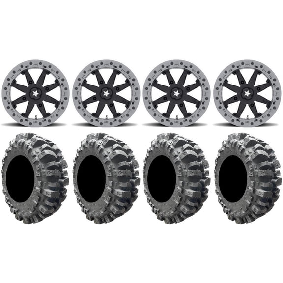MSA Lok2 Beadlock 14" ATV Wheels 27" Bogger Tires Honda Rincon Yamaha Rhino Kawasaki Brute Force Suzuki KingQuad