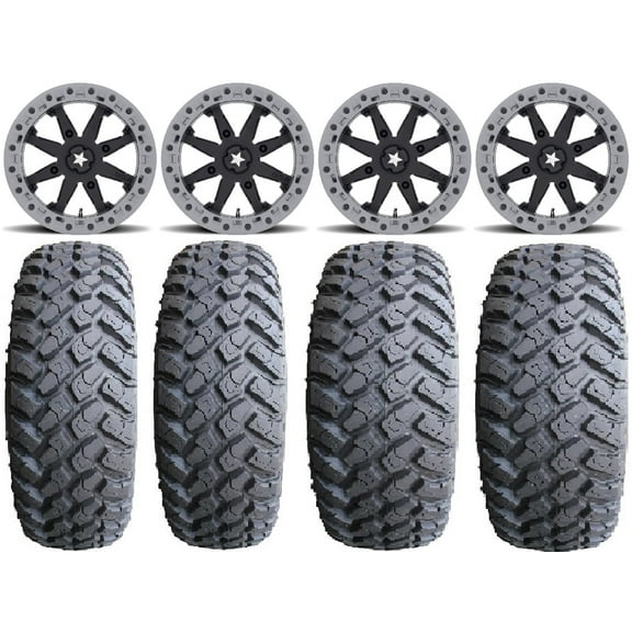 MSA Lok2 Beadlock 14" UTV Wheels 27" MotoHammer Tires Yamaha Viking Wolverine YXZ1000R CFMoto ZForce 950 UForce 1000