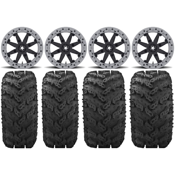 MSA Lok2 Beadlock 14" UTV Wheels 27" Reptile Tires Yamaha Viking Wolverine YXZ1000R CFMoto ZForce 950 UForce 1000
