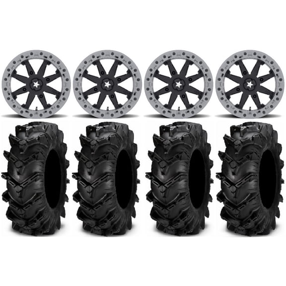 MSA Lok2 Beadlock 14" UTV Wheels 30" Cryptid Tires Yamaha Viking Wolverine YXZ1000R CFMoto ZForce 950 UForce 1000